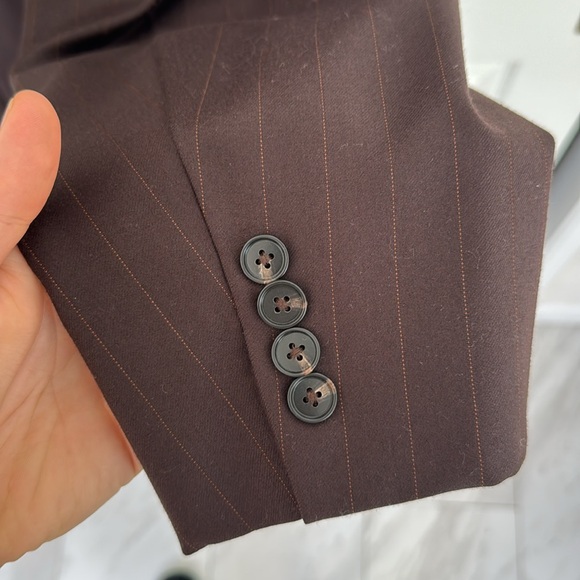 Ermenegildo Zegna brown pinstriped double breasted suit jacket amazing condition - Picture 3 of 13